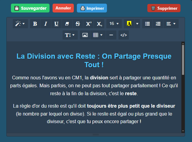 Éditeur de cours d'Apprentium